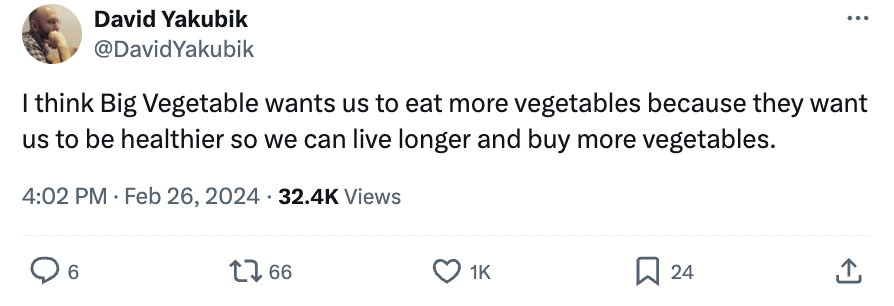 quavo break up tweet - David Yakubik Yakubik 6 I think Big Vegetable wants us to eat more vegetables because they want us to be healthier so we can live longer and buy more vegetables. . Views t ... 24